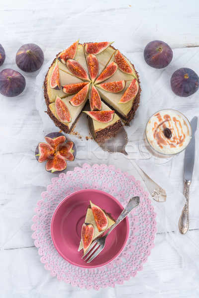 with figs poppy seed cheesecake Stock photo © Dar1930