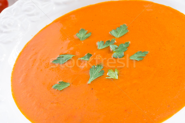 [[stock_photo]]: Paprika · soupe · pain · tomate · blanche · cuisson