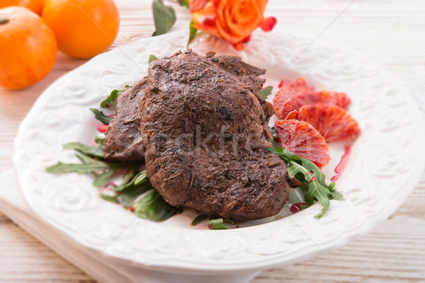 crunchy duck's breast with orange and rucola Stock photo © Dar1930