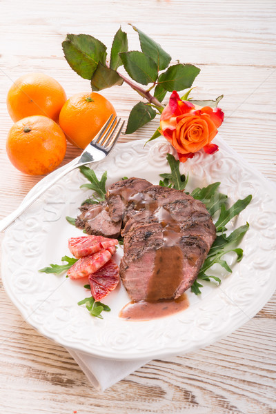 crunchy duck's breast with orange and rucola Stock photo © Dar1930
