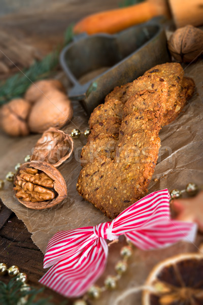 Stock photo: Christmas little places oatmeal