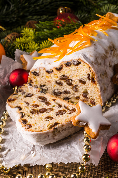 Christmas Stollen with orange julienne Stock photo © Dar1930