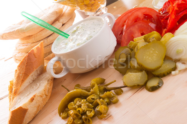 Pita ingrédients fête pain dîner salade [[stock_photo]] © Dar1930