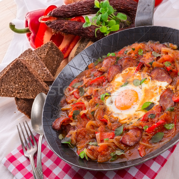 Alimentaire fromages oeufs déjeuner tomate arabes [[stock_photo]] © Dar1930