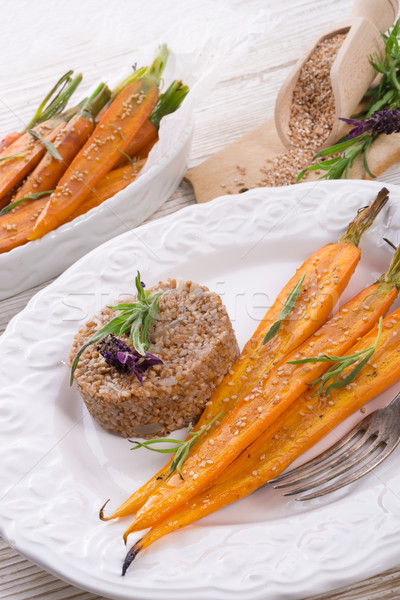 Wheat groats  and Caramelized carrots  Stock photo © Dar1930