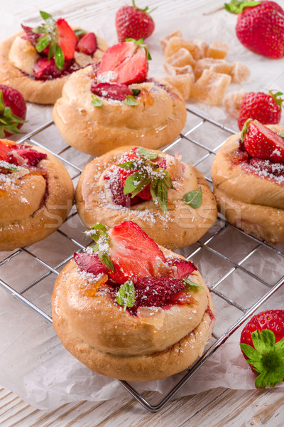 Stock photo: baked snails with Strawberry