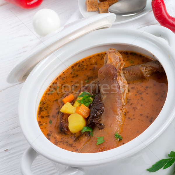çorba et domates pişirme sıcak taze Stok fotoğraf © Dar1930