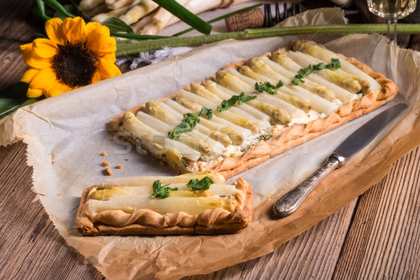 Asparagus tart with feta cheese   Stock photo © Dar1930