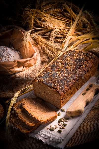 Ev yapımı tam buğday ekmeği doğa mısır güzel taze Stok fotoğraf © Dar1930