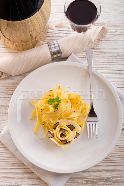  tagliatelle with summer truffle Stock photo © Dar1930