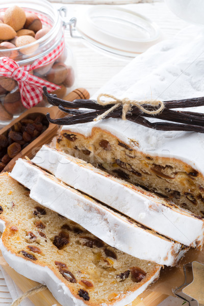 Christmas stollen with vanilla Stock photo © Dar1930