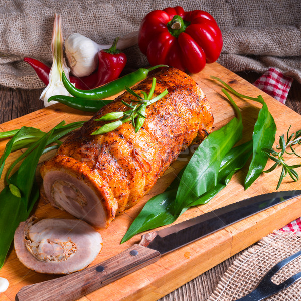 meat roulade with bear allium filling Stock photo © Dar1930