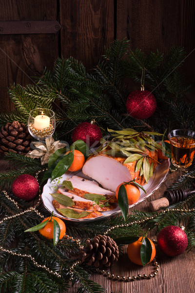 aromatic turkey roast in piquant marinade and Bay laurel Stock photo © Dar1930