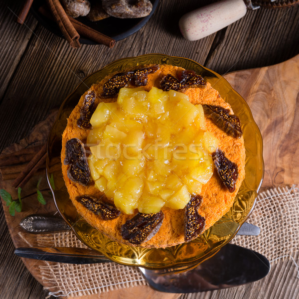 Vegan Karottenkuchen Geburtstag Obst weiß Dessert Stock foto © Dar1930