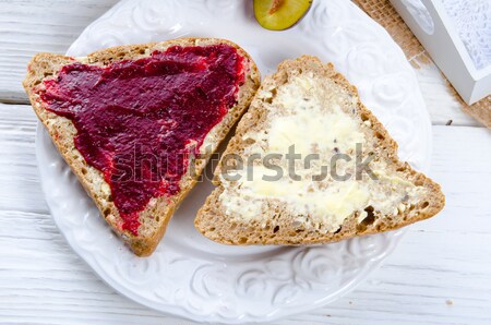 breakfast with plum jam Stock photo © Dar1930