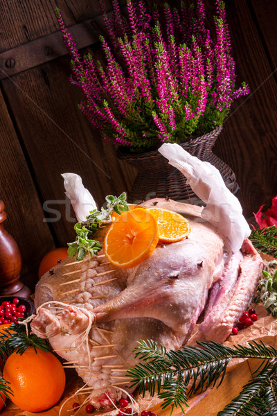 Raw goose in marinade Stock photo © Dar1930