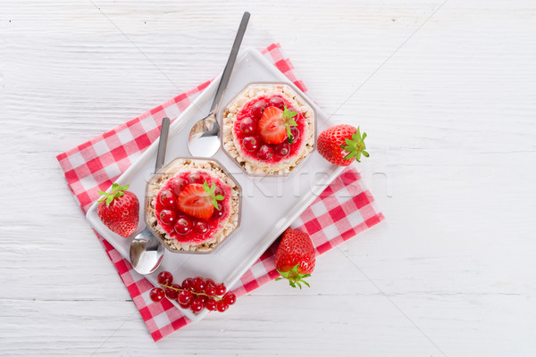 Strawberry - currant crumble Dessertt Stock photo © Dar1930
