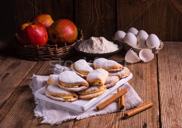 Fruchtig Apfel Zimt Hintergrund rot Platte Stock foto © Dar1930