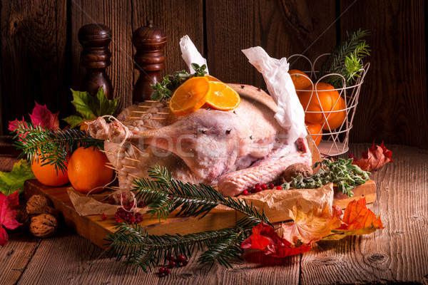 Raw goose in marinade Stock photo © Dar1930