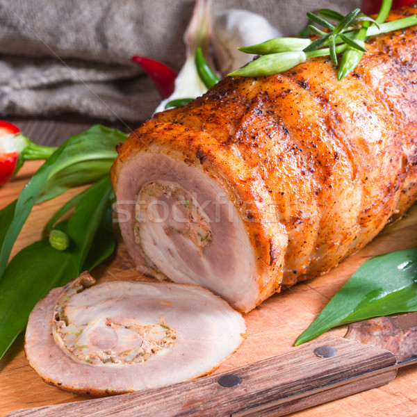meat roulade with bear allium filling Stock photo © Dar1930