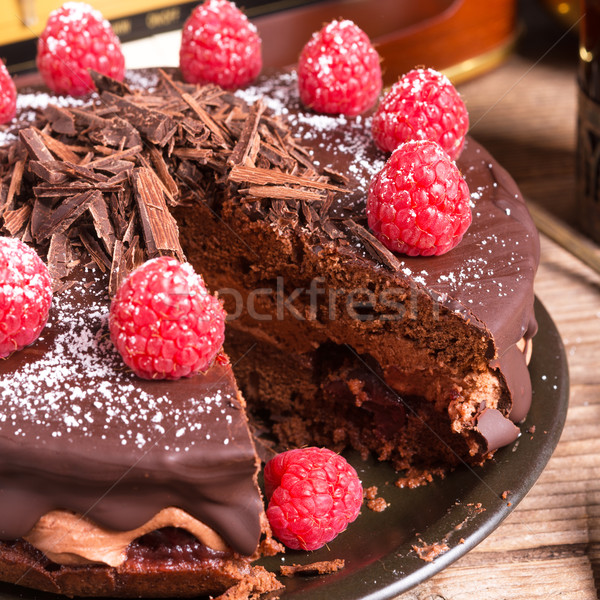 chocolate cake and Turkish coffee - vintage style Stock photo © Dar1930