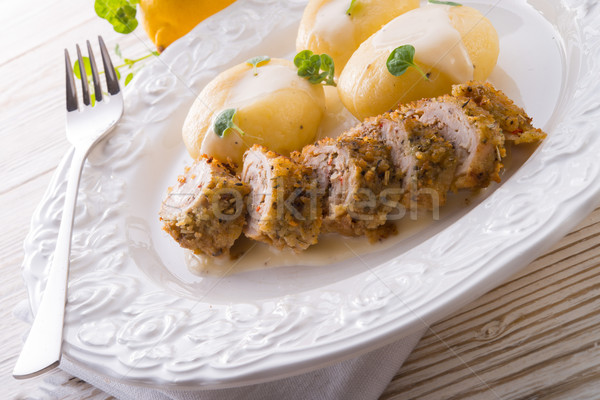 Alimentos blanco patrón cocina cocinar estilo de vida Foto stock © Dar1930