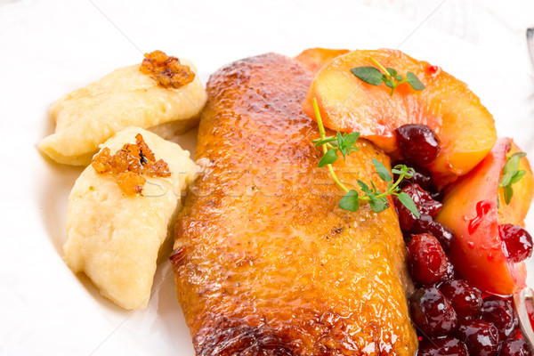 Canard sein canneberges restaurant dîner rouge [[stock_photo]] © Dar1930