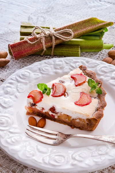 Rabarbaro dolci frutta torta tavola Foto d'archivio © Dar1930