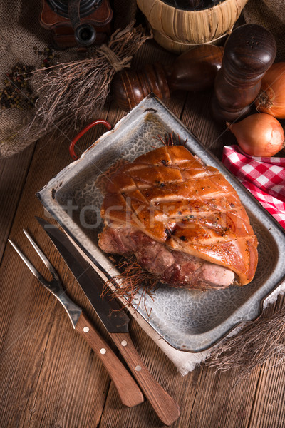 Stock fotó: Disznóhús · húsvét · étel · buli · étterem · tányér