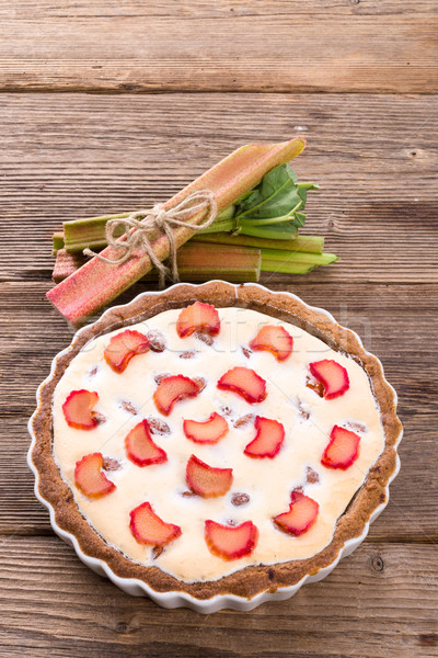 [[stock_photo]]: Rhubarbe · tarte · feuille · jardin · santé · cuisine