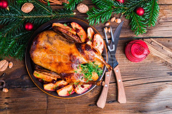 Navidad pato frutas rojo carne cocina Foto stock © Dar1930