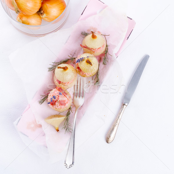 stuffed onions with pink rice Stock photo © Dar1930