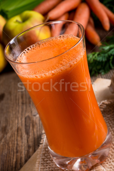 Stock photo: freshly squeezed carrot juice