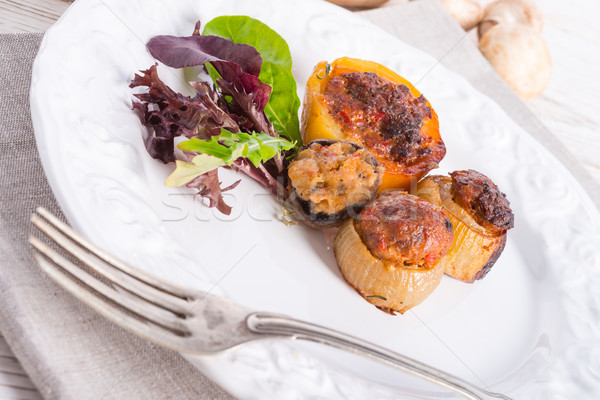 Bourré légumes alimentaire pain laisse viande [[stock_photo]] © Dar1930