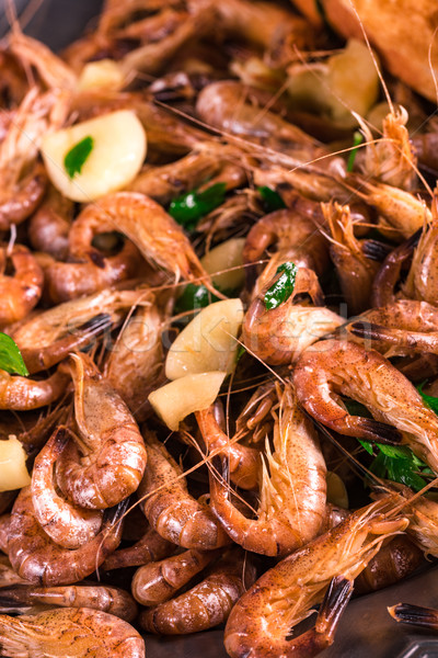 North Sea shrimps with garlic Stock photo © Dar1930