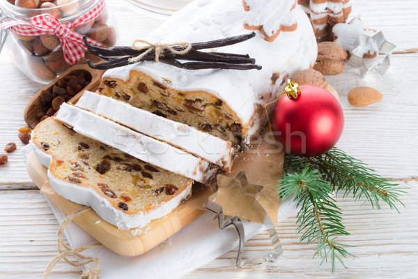 Christmas stollen with vanilla Stock photo © Dar1930