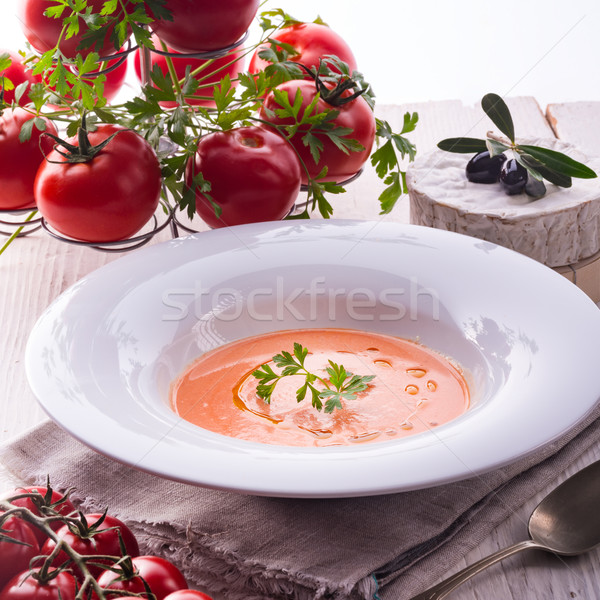 Zdjęcia stock: Rustykalny · zupa · pomidorowa · jesienią · pomidorów · hot · obiad