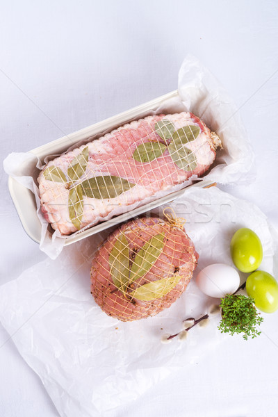 Carne de porco preparação comida jantar garfo Foto stock © Dar1930
