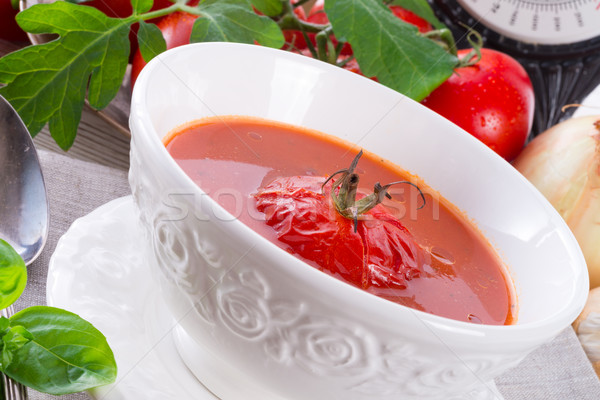 Tomatensoep voedsel groenten eten tomaat maaltijd Stockfoto © Dar1930