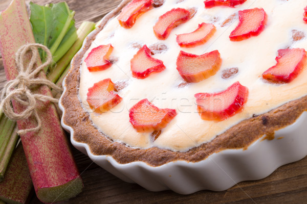 Rhubarbe tarte feuille jardin santé cuisine [[stock_photo]] © Dar1930