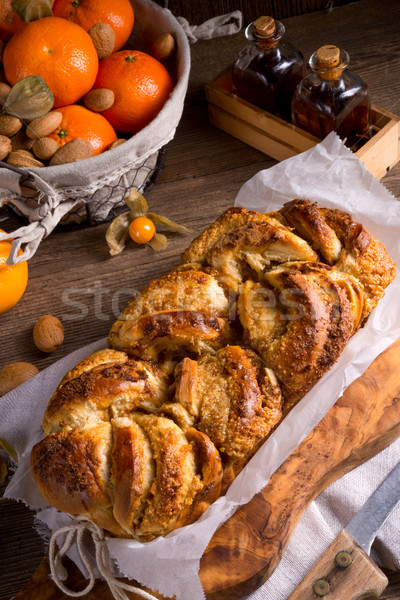 Hefe Kuchen orange Winter Brot Käse Stock foto © Dar1930
