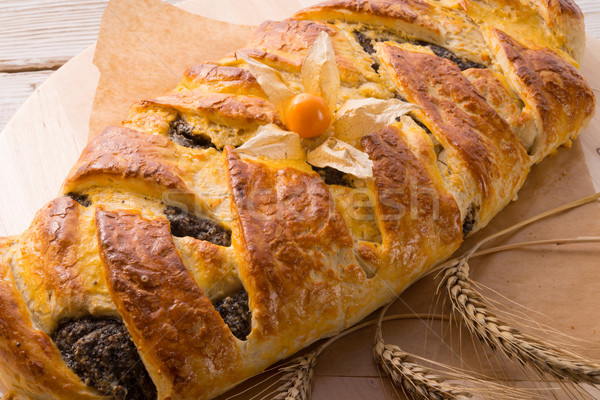 poppy - marzipan plaited loaf Stock photo © Dar1930
