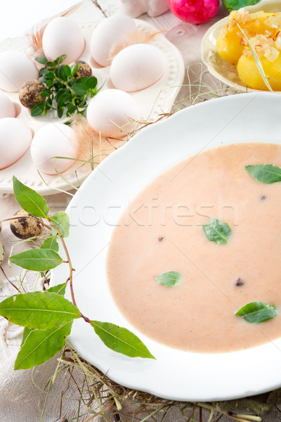 [[stock_photo]]: Aigre · seigle · soupe · Pâques · alimentaire · dîner