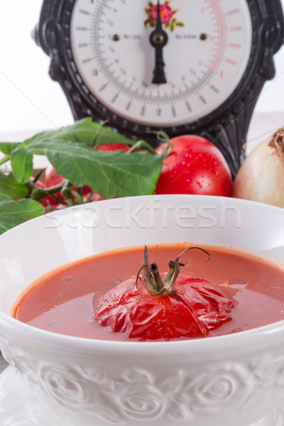 Tomatensoep voedsel gezondheid diner Rood lunch Stockfoto © Dar1930