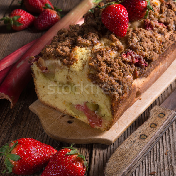 Rabarbaro torta alimentare legno estate rosso Foto d'archivio © Dar1930