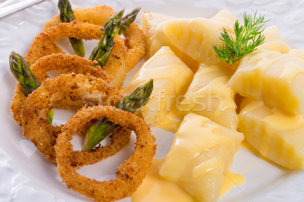 Onion ring white potato dumpling Stock photo © Dar1930