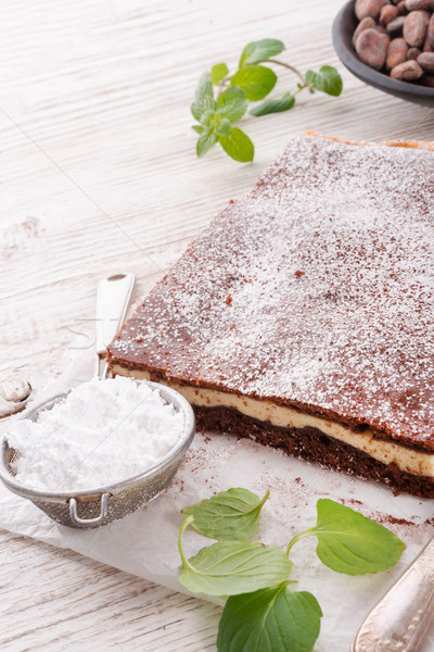 Chocolate tarta de queso alimentos casa torta queso Foto stock © Dar1930