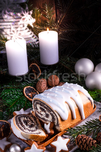 Foto d'archivio: Natale · papavero · sementi · torta · alimentare · verde