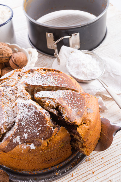 Marmo torta caffè cioccolato uova nero Foto d'archivio © Dar1930