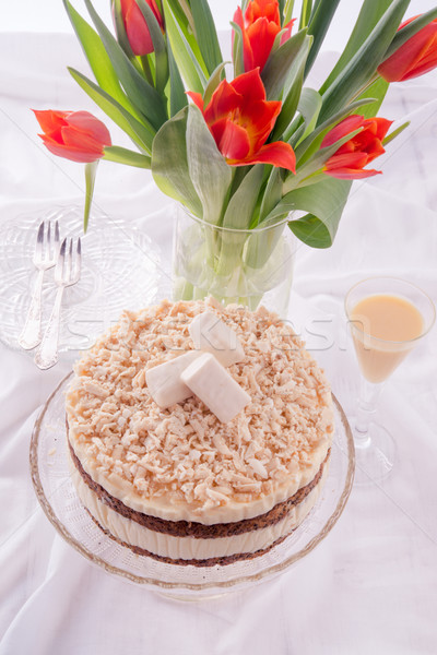 Stock photo: cheese almond cake